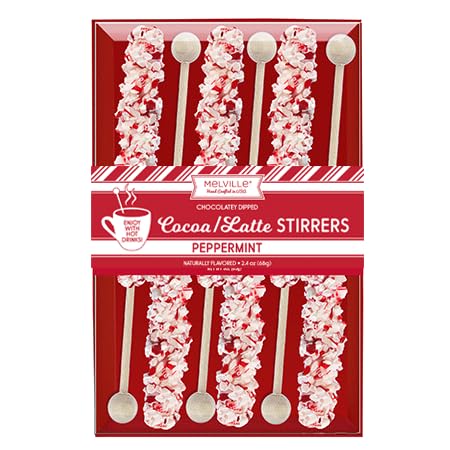 Melville Candy Hot Chocolate Stirrers Gift Set - For Hot Cocoa, Coffee, Tea, Stocking Stuffers, Holiday Gift Idea - Made in USA, Individually Wrapped