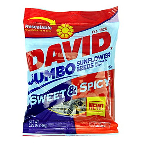 Product Of David, Sunflower Seeds Jumbo Sweet & Spicy, Count 12 (5.25 oz) - Sunflower Seeds/Grab Varieties & Flavors