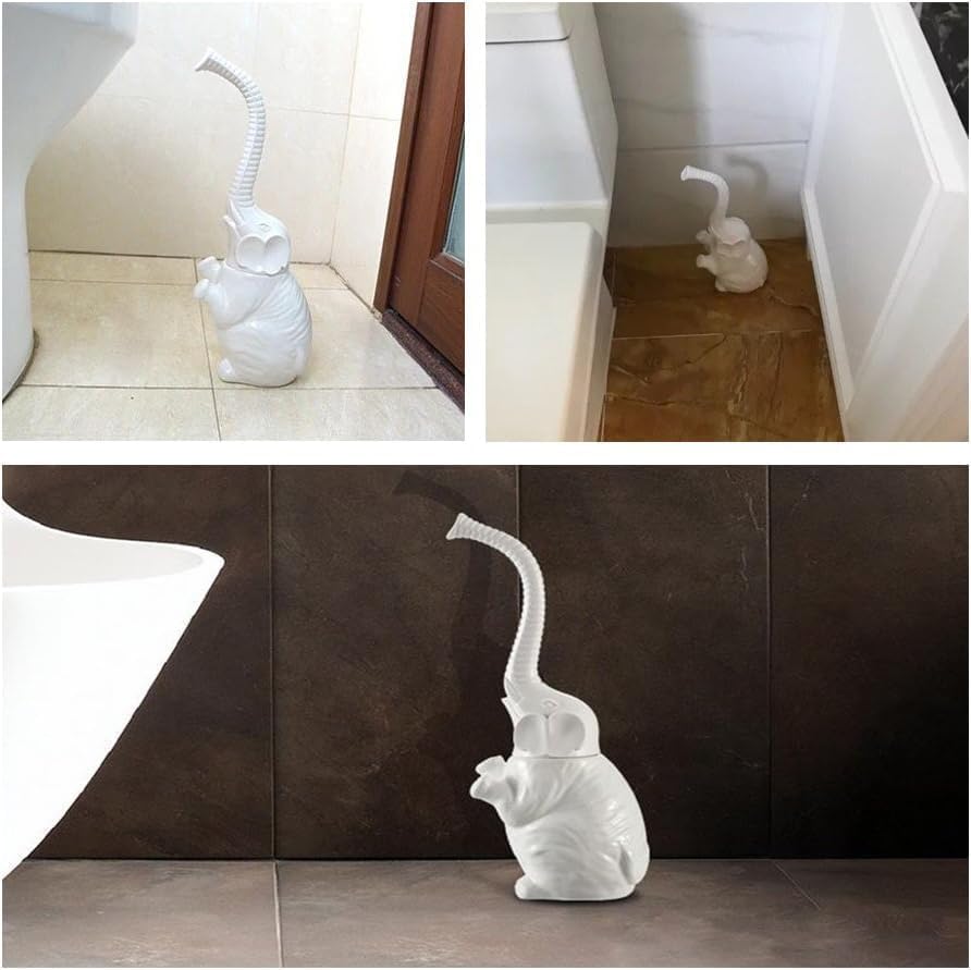 AORTULL Toilet Brush and Holder Set,Modern Ceramic Toilet Bowl Brush Holder,Cute Bathroom Decor, Non-Scratch Bristles, Space-Saving White Household