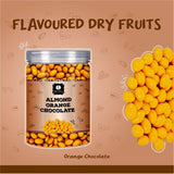 EDZZEL Orange Flavored Chocolate Covered Almonds - Nuts in Smooth Chocolate Coating