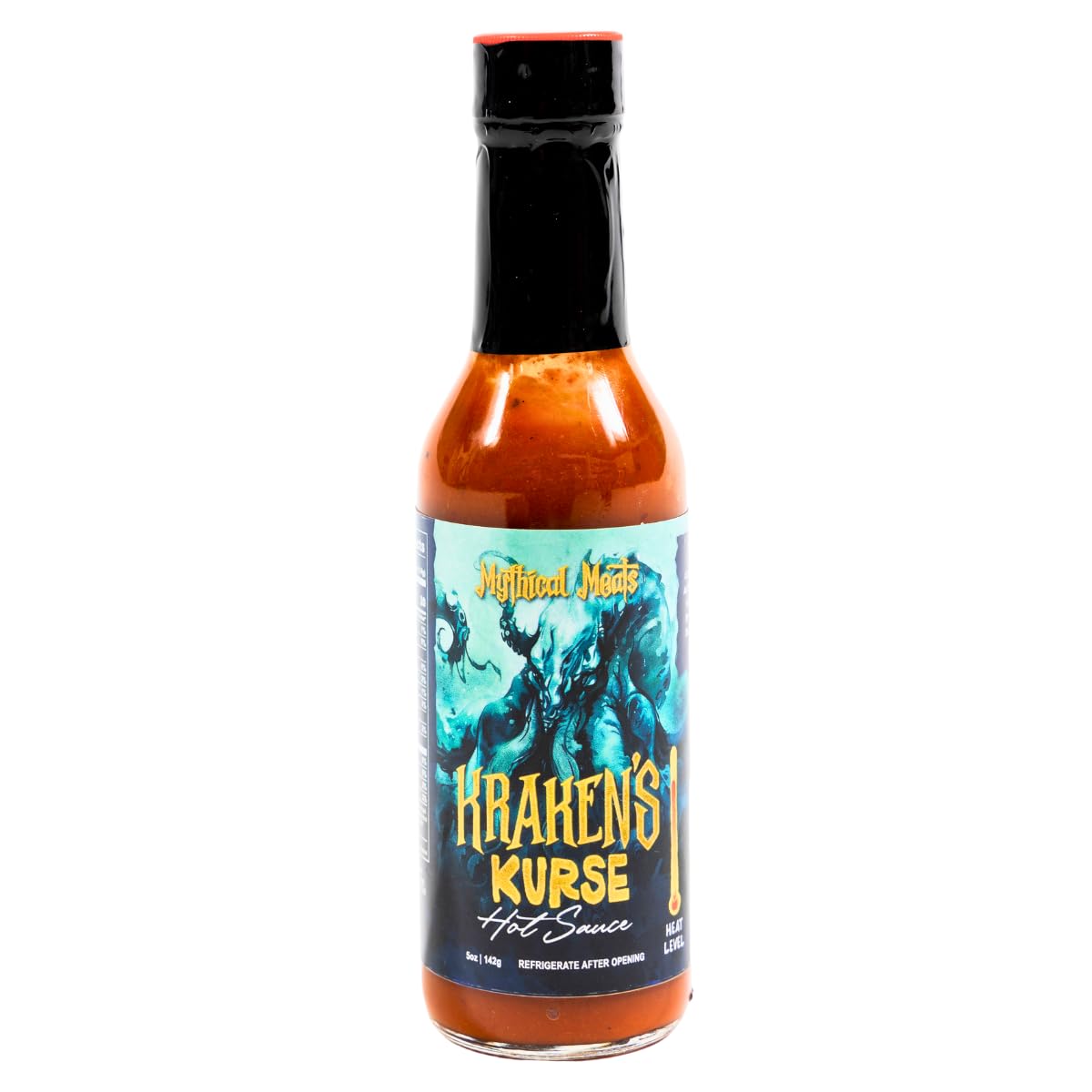 Mythical Meats Kraken's Kurse Hot Sauce - Carolina Reaper & Plum, Gluten Free, Non GMO, 8/10 Heat