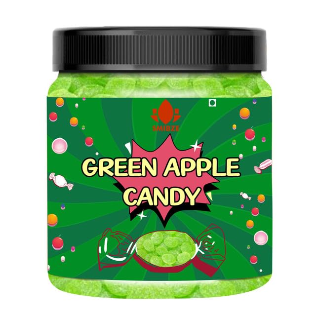 SMIBZE Natural Green Apple Candy 250 GM (Pack of 1) SMIBZE