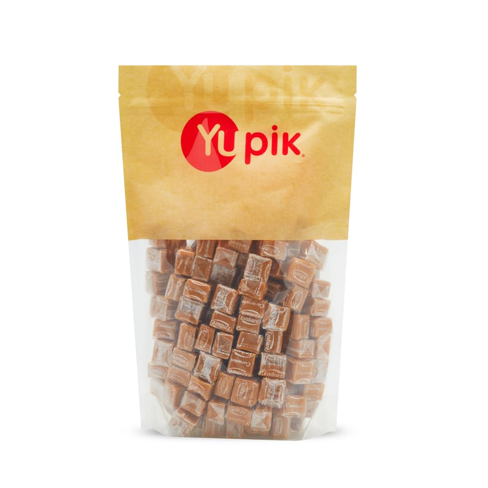Yupik Creamy Caramels, 2.2 lb (35.2 oz), Gluten-Free, Individually Wrapped, Semi-Soft Candies, Caramel & Vanilla Flavor, Sweet Candy, Delicious