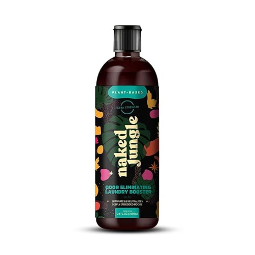 Naked Jungle Plant-Based Liquid Odor Eliminating Laundry Booster for Strong Odors, No Added Fragrances, Vegan Formula, 24oz