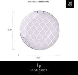 LUXE PARTY NYC Plastic 30 Pack Dinnerware Plates | Disposable| 10.25" | Dinner Plate | Dinner | Buffet| Partyware| Party Supplies | Holidays | Sliver