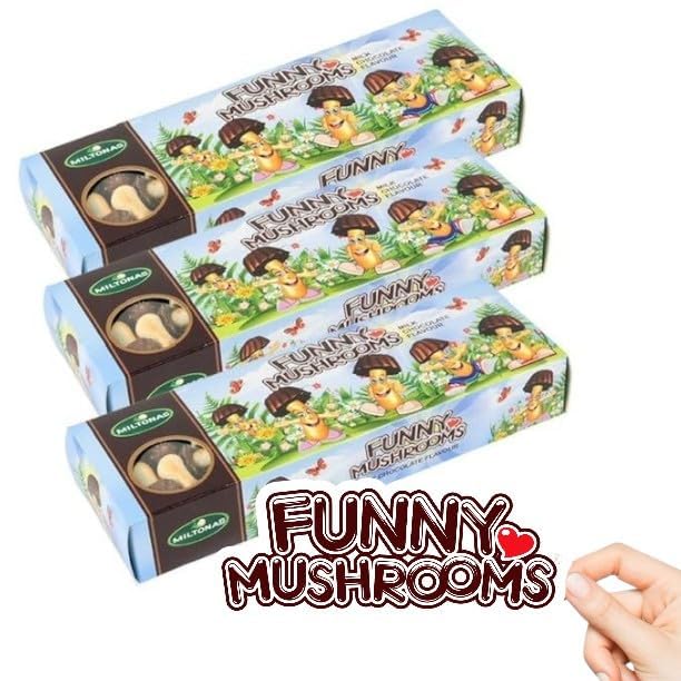 Miltonas Mini Mushroom Shaped Chocolate Cookies - Funny Chocolate Mushrooms Great for Weddings, Anniversaries & Birthday’s - Crunchy Bite Sized Pieces