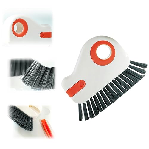 2 in 1 Groove Cleaning Brush Window Track Cleaning Tools, 2025 New Multifunction Hard Bristle Crevice Cleaner Brush with Hidden Scraper, Grout Cleaner