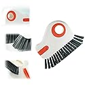 2 in 1 Groove Cleaning Brush Window Track Cleaning Tools, 2025 New Multifunction Hard Bristle Crevice Cleaner Brush with Hidden Scraper, Grout Cleaner
