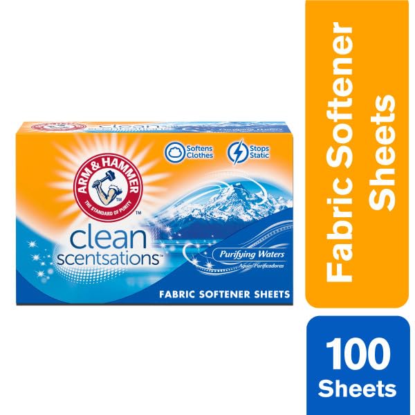 Arm & Hammer Fabric Sheets 100Ct Purifying Water Pack (3)