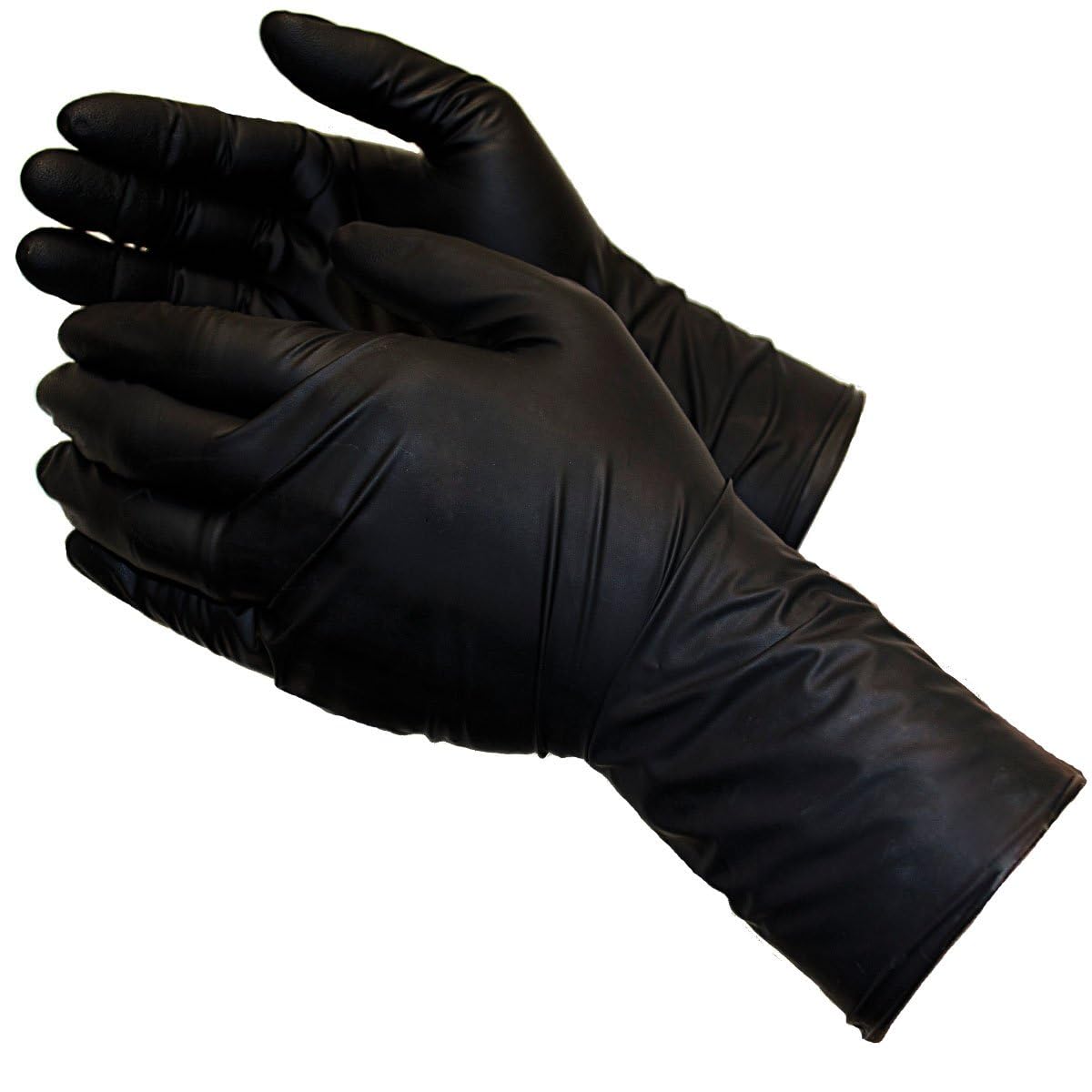 ShuBee® Black Gauntlet® Gold Edition Nitrile Gloves, XL - Industrial Strength, Extended Cuff, Powder-Free, Puncture & Tear Resistant, Textured Grip
