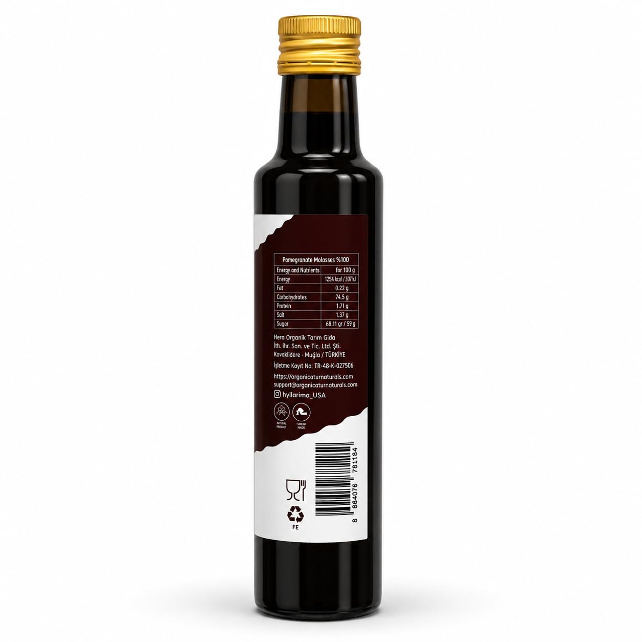 Hyllarima Pomegranate Molasses | 100% Natural & Pure | 11.9 fl oz (340ml) | No Sugar Added | Gluten-Free