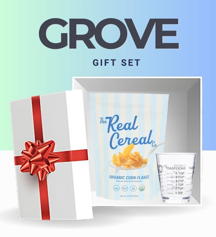 Real Cereal Corn Flakes Cereal (8.4 OZ) Bundle with Shot Glass for Breakfast Portioning and Organized Kitchen Use - Gift Set (2 Items)