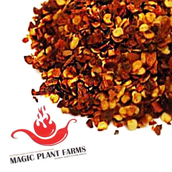 Red 7 Pot Brain Strain Pepper Flakes by Magic Plant, 1 Lb Bulk - 1M-1.9M SHU | Intense Fruity Sweet Superhot Heat | Pure Crushed Caribbean Chili