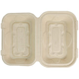 World Centric Fiber Hinged Hoagie Box Containers, 9 x 6 x 3, Natural, Paper, 500/Carton