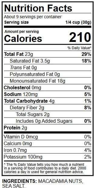 Wellsley Farms Salted & Dry Roasted Macadamia Nuts (1 Bag), Lightly Seasoned with Sea Salt, 10 oz Resealable Bag - Kosher, Keto-Friendly.