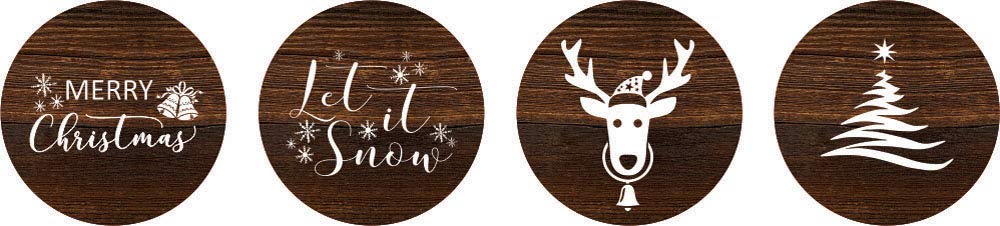 Darling Souvenir 190 Pieces Brown Christmas Party Chocolate Drop Labels - Self-Adhesive Mini Candy Wrappers for Merry Xmas Favors & Decorations, DIY