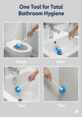 Disposable Toilet Brush for Bathroom Cleaning, Toilet Brush and Holder Set, Deep Cleaning Toilet Bowl Cleaner with Replaceable Heads, Hygienic Storage