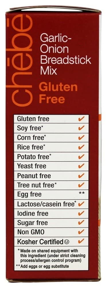 Chebe Bread Sticks Mix, Garlic & Onion, Gluten Free, 7.5-Ounce Bags (Pack of 8)