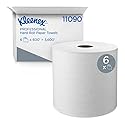 Kimberly-Clark 11090 White Kleenex Hard Roll Towel, 8" W x 600' L (Pack of 6)