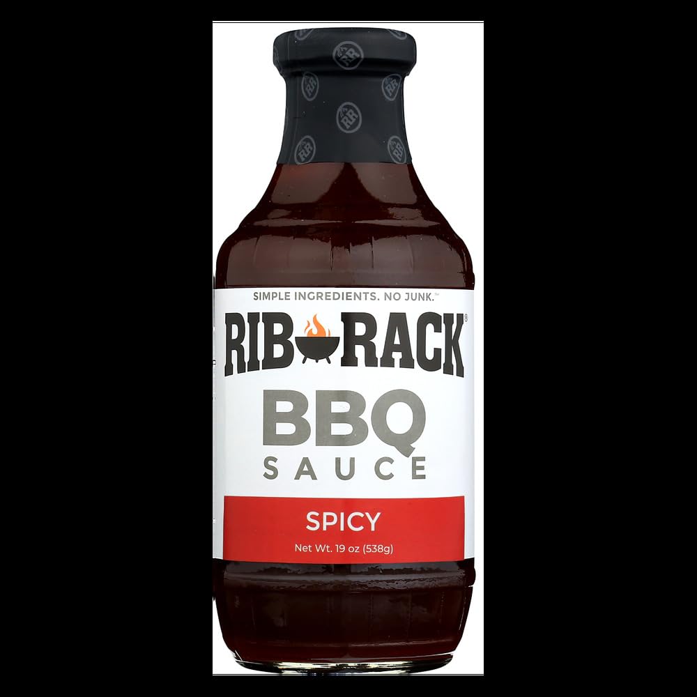 Rib Rack Hot Cayenne BBQ Sauce, 19 Ounce (Pack of 6)