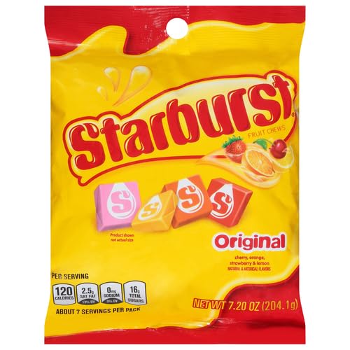 STARBURST CHEWS 7.2 OUNCES PEG BAG 12 COUNT