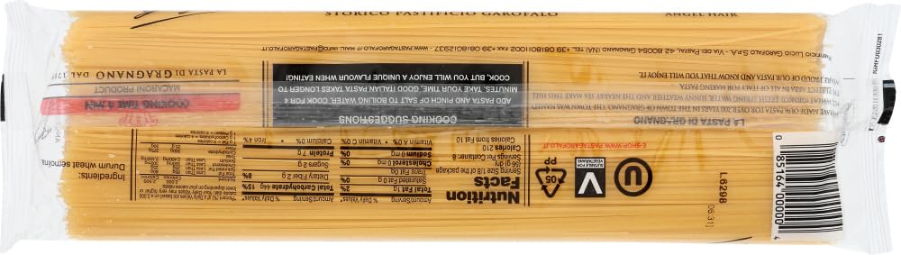 Garofalo - Premium Durum Wheat Semolina Capellini, Angel Hair Pasta, Italian Made, Bronze-Drawn, Al-Dente, One-Ingredient Pasta (2 pack)