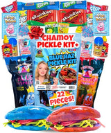 Chamoy Pickle Kit For 2 + Blue Raspberry Pickle Kit-(22 Pieces) Tiktok Candy Gift w Fruit Roll ups, skwinkles & other Mexican candy. Christmas gifts
