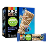 KIND Kids Granola Bars, Blueberry Muffin, Gluten Free, Low Sodium, Peanut and Tree Nut Free Snacks, 5g Protein, 5 Count