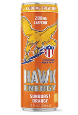 HAWK ENERGY PERFORMANCE - SUNBURST ORANGE - Premium Sugar Free Energy Drink - 12 Pack - 12 oz cans - Focus and Power - 3000mg Creatine, 200mg