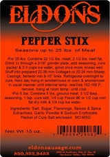 Pepper Stick Seasoning - Choose Your Size: Seasons 5, 25, or 170 lbs - Savory Blend for Homemade Sausage Snack Sticks (Seasons 25 lbs)