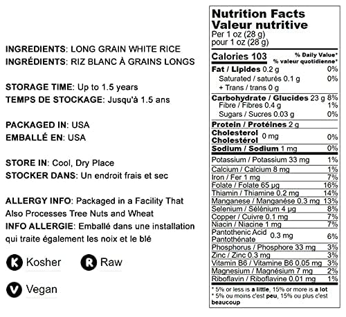 Food to Live Long Grain White Rice, 5 Pounds Raw, Vegan, Kosher. Easy to Cook. Stays Separate and Fluffy. Rich in Iron and Low in Fat. Great as Side Dish. Perfect for Stuffing, Pilafs, and Salads