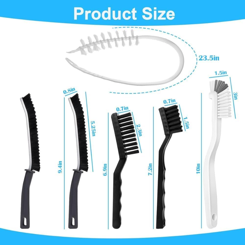 Washing Machine Cleaner Brush Set (6-Pcs) for Front & Top Load Washers - Deep Cleaning Kit for Rubber Seal, Drum, Dispenser, Tight Gaps & Multipurpose