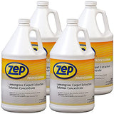 Zep Lemongrass Carpet Extraction Solution Concentrate - 1 Gallon (Case of 4) 1041398 - Helps Prevent Stains and Leave No Residue