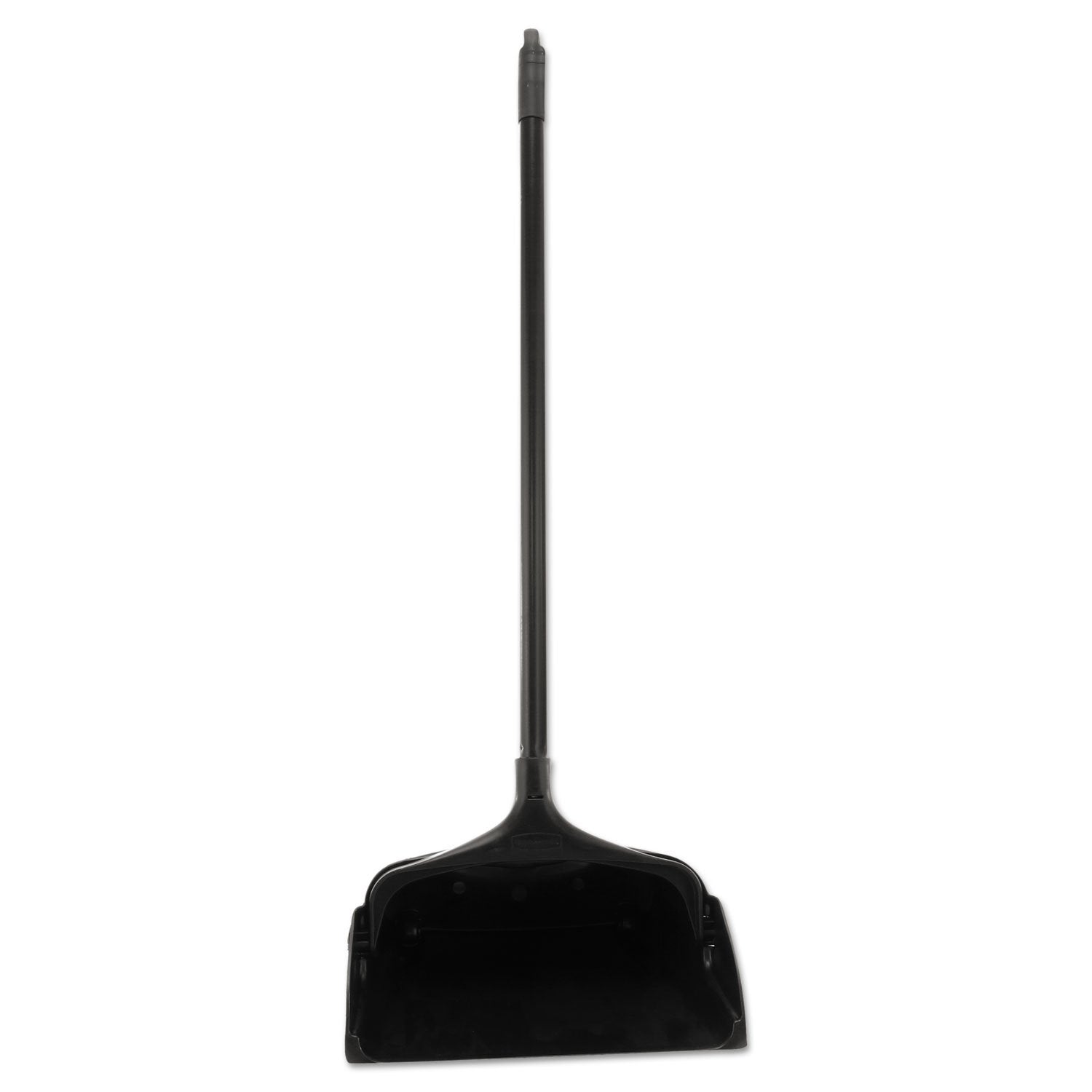Rubbermaid Commercial Products Dustpan with Long Handle Plastic Black Compatible with Any Broom for Lobby/Restaurant/Office/Home/Dog Pooper Scooper