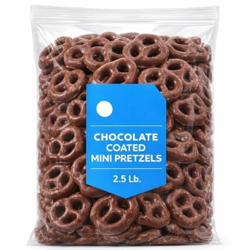 Milk Chocolate Covered Pretzels, Salted Crunchy Snacks, 2.5 lb Bulk Bag