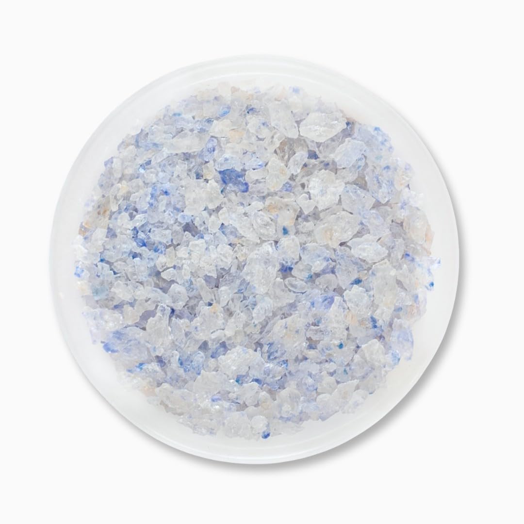 EUPHERBIA Blue Salt, Coarse, Rare Mineral Salt, High Potassium, Lower Sodium, Natural, Unprocessed, Hand Harvested, Kosher Certified (2lb Coarse