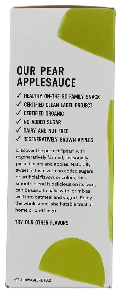 White Leaf Provisions Organic Apple + Pear Applesauce 4pk, 3.2 OZ