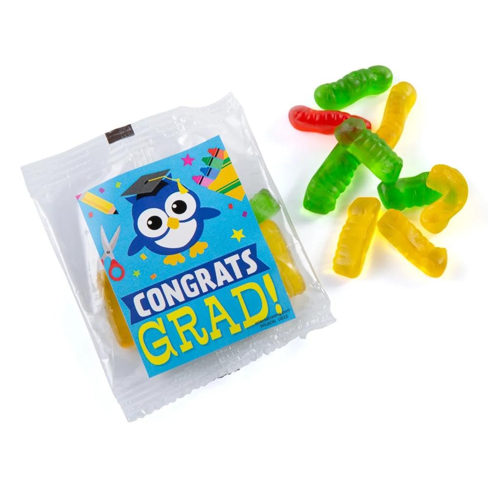 Fun Express Elementary Graduation Gummy Worm Handout - 18 Pc.