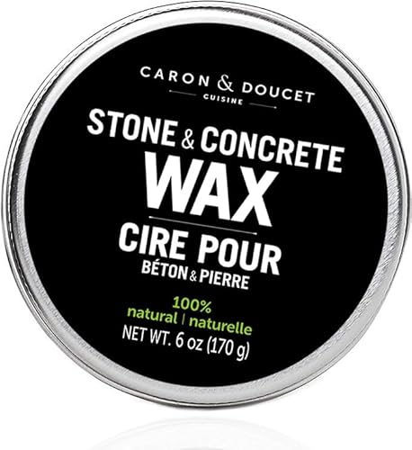 CARON & DOUCET Natural Stone & Concrete Care Wax - Coconut Oil and Carnauba Formula - Conditions, Seals, Revives & Deepens Color on Soapstone, Slate