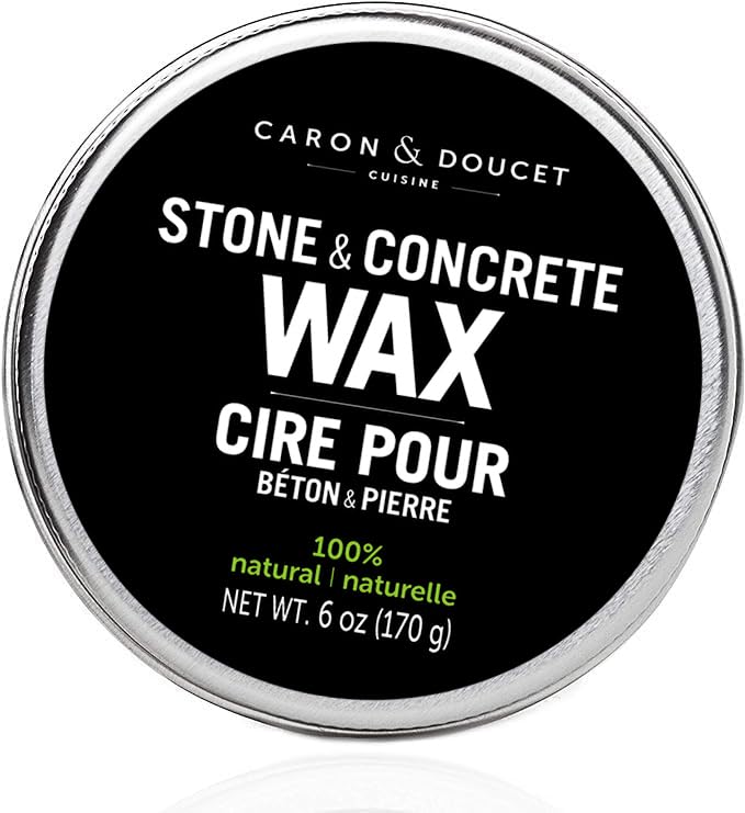 CARON & DOUCET Natural Stone & Concrete Care Wax - Coconut Oil and Carnauba Formula - Conditions, Seals, Revives & Deepens Color on Soapstone, Slate