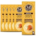 34 Degrees Sesame Crisps | Light & Crunchy Thin Crackers for Charcuterie, Cheese Boards & Entertaining, 6 Pack (4.5oz each)