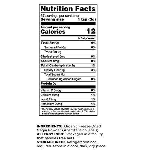 Terrasoul Superfoods Organic Maqui Berry Powder, 8 Oz (Pack of 2), Freeze-Dried, Antioxidant-Rich Superfood for Smoothies, Desserts, and Immune