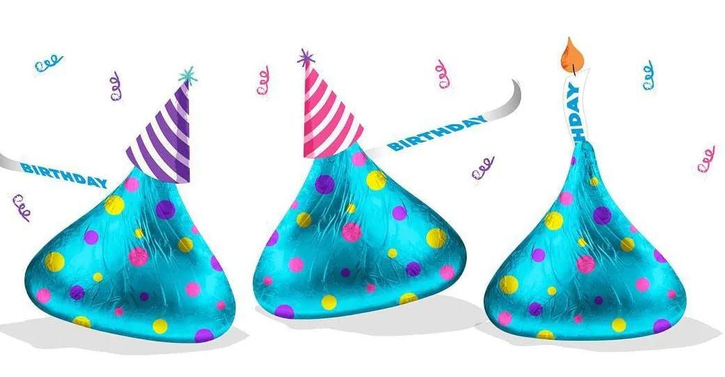 Kiss Birthday Cake | Healthy Chocolate Treats, Great for Wedding, Easter, Halloween, Movies | Individually Wrapped, 2 Pounds