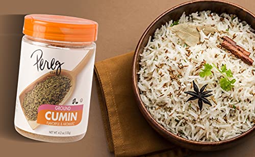 Pereg Ground Cumin Powder (4.25 oz) | Ground From Whole Cumin Seeds | Cumin Seasoning | Indian Spice | Non-GMO, Gluten-Free, Non-Irradiated | Supports
