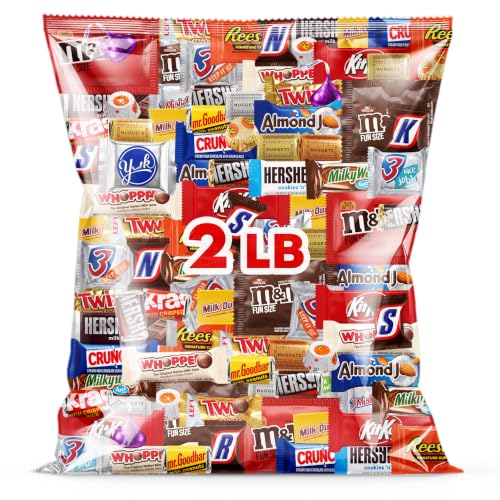 Bulk Chocolate Candy Variety Pack 2 Pound - Individually Wrapped Assorted Chocolate Candy Bars Party Candy Assortment for Birthdays, Gifts & Treats