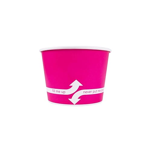 Karat [12oz - 1000 ct] Paper Ice Cream Cups & Soup Bowls for Hot/ Cold Food - Ideal for Soup, Ice Cream, Gelato, Yogurt and Snacks - Pink