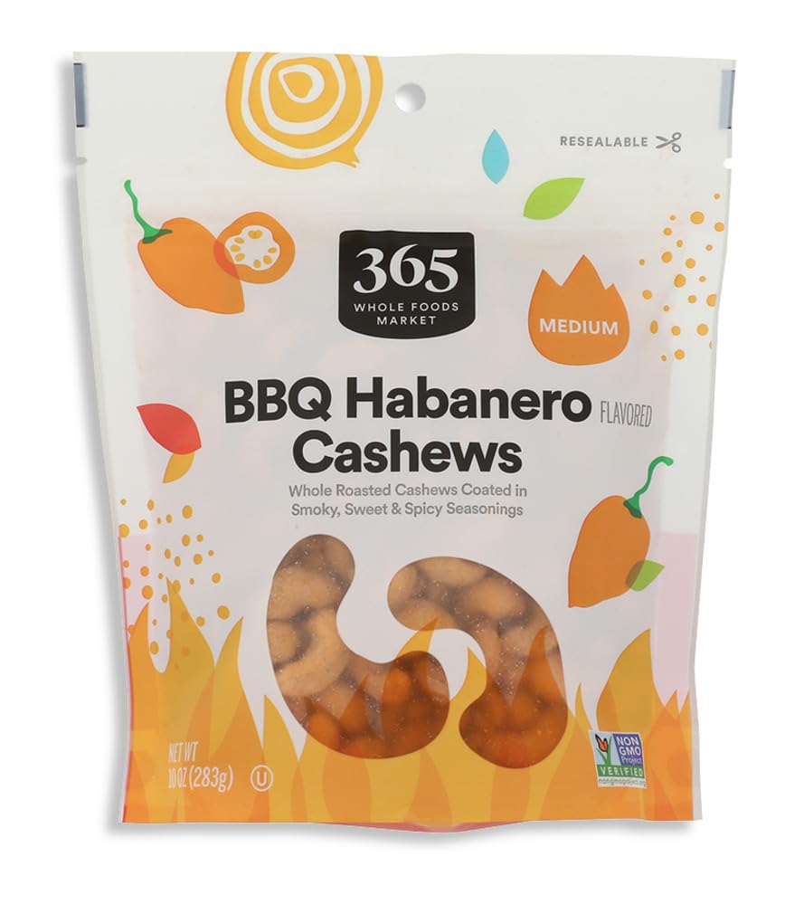 365 by Whole Foods Market BBQ Habanero Flavored Cashews, 10 OZ