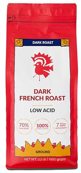 Puroast Low Acid Coffee Ground | French Roast Ground | Dark Roast | High Antioxidants & High pH |No Bitter Aftertaste | Reduced Heartburn & GERD |