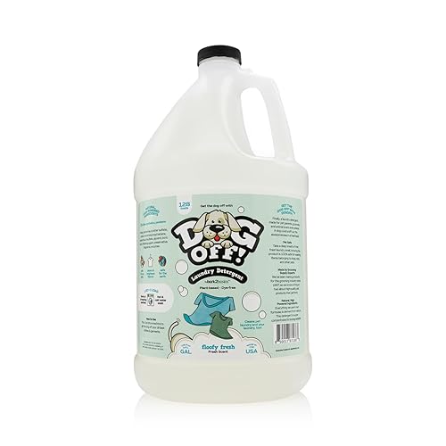 Bark2Basics Dog-Off Laundry Liquid Detergent, 1 Gallon - 128 Loads, Dog Friendly, Eliminates Pet Odors and Stains from Clothes, Towels, and Apparel