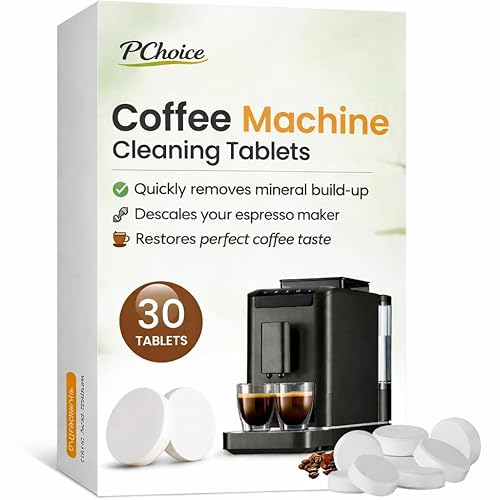 PChoice Coffee Machine Cleaning Tablets 30 Count - Descaler & Mineral Buildup Remover, Compatible with Ninja, Delonghi, Nespresso, Keurig & All Coffee